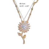 Personalized Sunflower Necklace Memorial Pendant Rotatable Flower