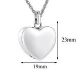 Engravable Heart Cremation Necklace for Ashes