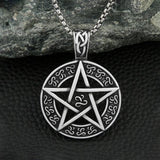 Vintage Hexagram Pendant Necklace Stainless Steel Star Of David Amulet Jewelry