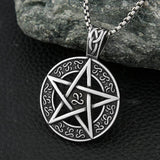 Vintage Hexagram Pendant Necklace Stainless Steel Star Of David Amulet Jewelry