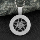 Vintage Hexagram Pendant Necklace Stainless Steel Star Of David Amulet Jewelry