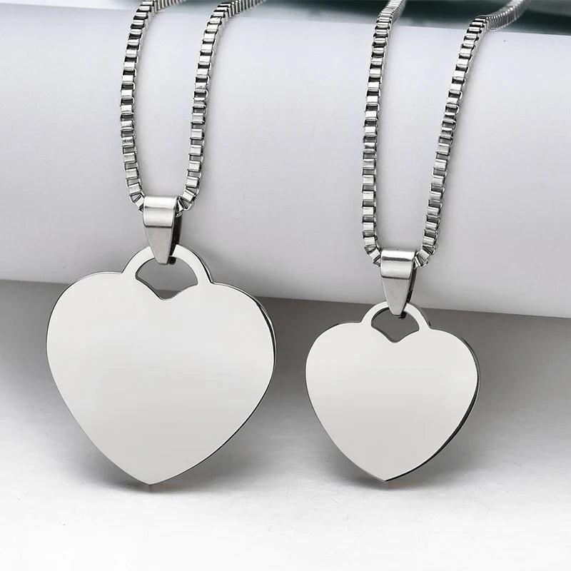 Personalized Photo Name Necklace Heart Pendant Chain Jewelry