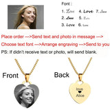 Personalized Photo Name Necklace Heart Pendant Chain Jewelry