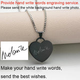 Personalized Photo Name Necklace Heart Pendant Chain Jewelry