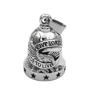 Eagle Biker Bell Pendant Stainless Steel Flag Skull Masonic Men's Necklace