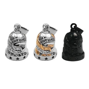 Eagle Biker Bell Pendant Stainless Steel Flag Skull Masonic Men's Necklace