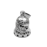 Eagle Biker Bell Pendant Stainless Steel Flag Skull Masonic Men's Necklace