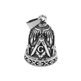Eagle Biker Bell Pendant Stainless Steel Flag Skull Masonic Men's Necklace