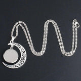 Wednesday Addams Pendant Necklace Moon Round Glass Necklaces Girls Jewelry