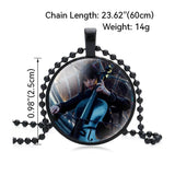 Wednesday Addams Pendant Necklace Moon Round Glass Necklaces Girls Jewelry