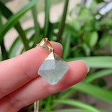 Green Fluorite Quartz Crystal Pyramid Pendulum Pendant Necklace