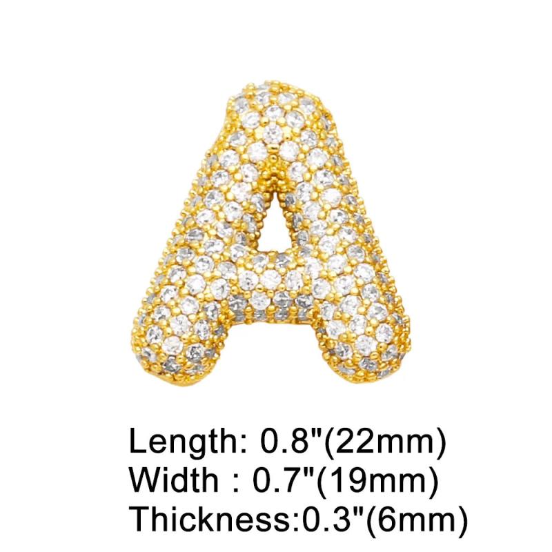 Crystal Letter Pendant Necklace Jewelry Making Component