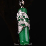Green Jades Bead Dragon Pendant 6X25MM