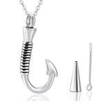 Stainless Steel FishingHook Pendant Necklace Cremation Urn