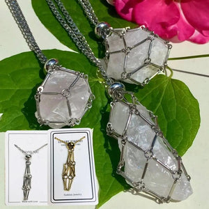 Crystal Cage Necklace Adjustable Metal Neckla