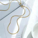 Women Stainless Steel Flat Stacking Necklace Upscale Jewelry Chain Choker