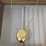 Brushed Metal Water Drop Necklace Long Sweater Chain Thin Chain Jewelry