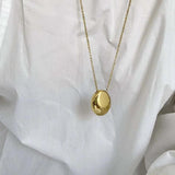Brushed Metal Water Drop Necklace Long Sweater Chain Thin Chain Jewelry
