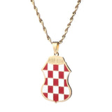Croatia Flag Pendant Necklace for Women Men