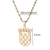 Croatia Flag Pendant Necklace for Women Men