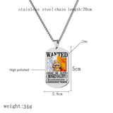 One Piece Luffy Necklace Anime Sun God Tag Pendant Chain Jewelry