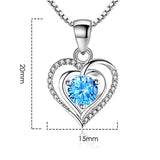925 Silver Women's Heart Pendant Necklace High CZ Hollow Design