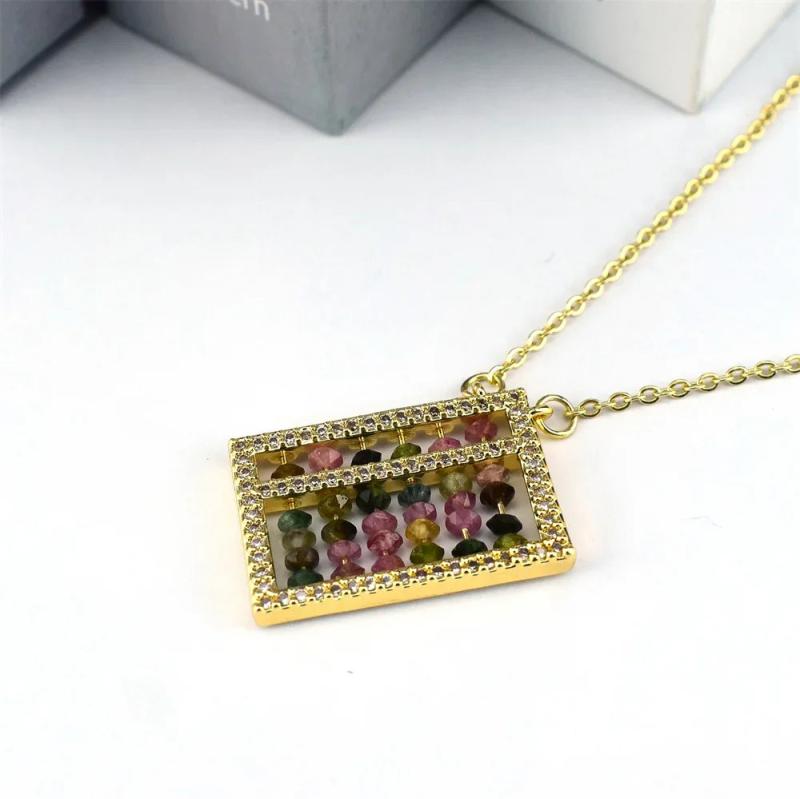Crystal Abacus Pendant DIY Necklace for Men and Women