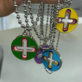 Colorful Dripping Pendant Hip Hop Necklace