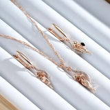 Kinel Natural Zircon Pendant Necklace 585 Rose Animal Vintage Daily Jewelry