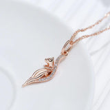 Kinel Natural Zircon Pendant Necklace 585 Rose Animal Vintage Daily Jewelry