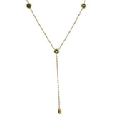 Minimalist CZ Thin Chain Bib Necklace Stainless Steel