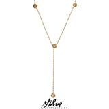 Minimalist CZ Thin Chain Bib Necklace Stainless Steel