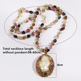 Tourmaline Chip Stone Necklace Baroque Pearl / Amethyst Dorp Necklaces