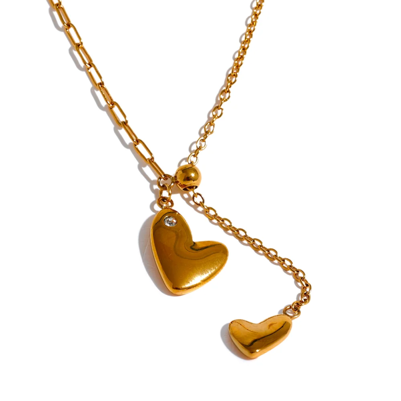 316L Stainless Steel Heart Pendant Necklace for Women