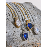Water Drop Pendant Bling Necklace Royal Jewelry Gift