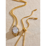 Water Drop Pendant Bling Necklace Royal Jewelry Gift