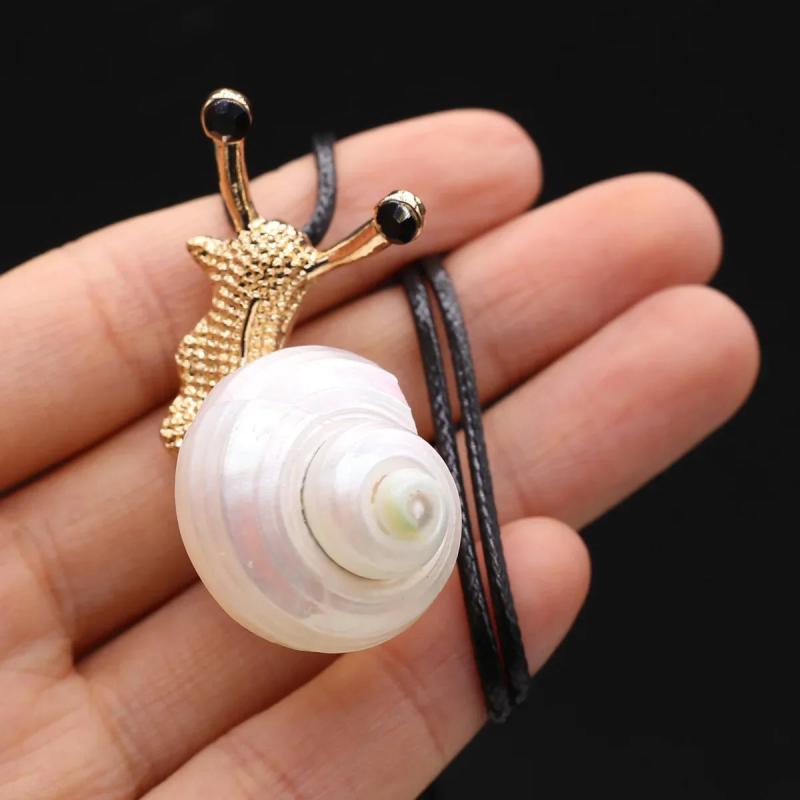 Vintage Snail Pendant Natural Shell Conch DIY Jewelry