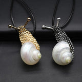 Vintage Snail Pendant Natural Shell Conch DIY Jewelry