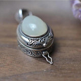 Retro Jade Pendant Aromatherapy Locket Necklace