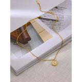 Moon Shell Collar Necklace Stainless Steel Chain Statement