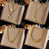316L Stainless Steel Heart Roman Numerals Pendant Necklace For Women