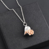 Heart Pendant Cremation Rose Necklace Stainless Steel Keepsake Memorial Locket