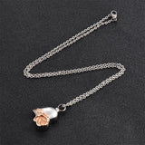 Heart Pendant Cremation Rose Necklace Stainless Steel Keepsake Memorial Locket