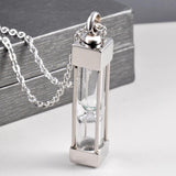 Unisex Hourglass Glass Cremation Necklace Memorial Keepsake