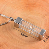 Unisex Hourglass Glass Cremation Necklace Memorial Keepsake