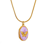 Pink Butterfly Pendant Necklace for Women