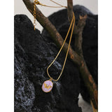 Pink Butterfly Pendant Necklace for Women