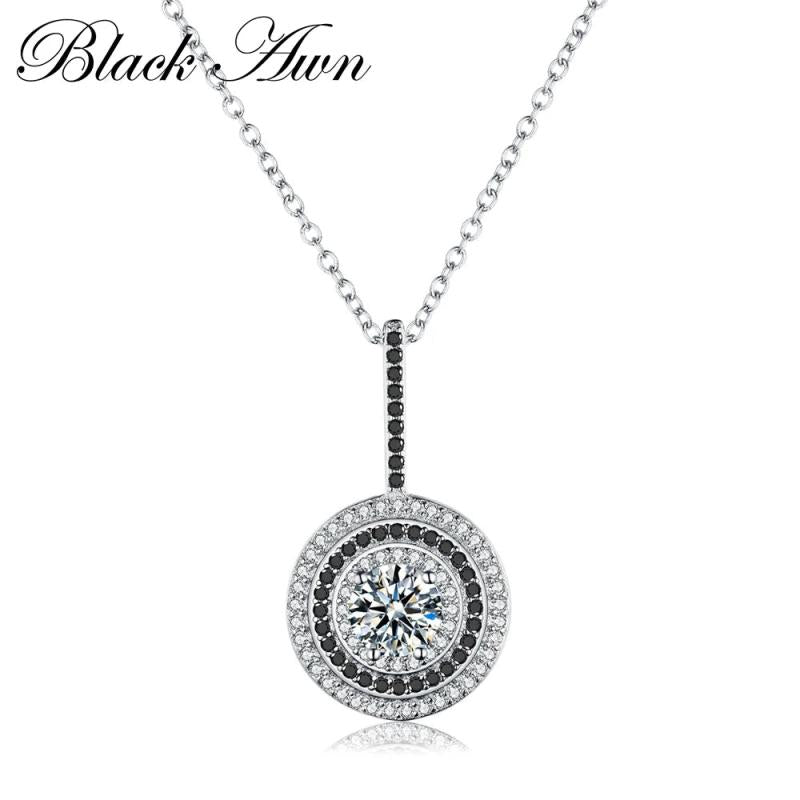 Silver Slide Necklace Round Bijoux Femme P074