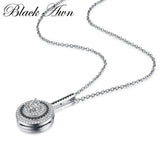Silver Slide Necklace Round Bijoux Femme P074