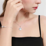 Silver Slide Necklace Round Bijoux Femme P074